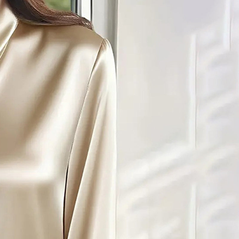 Blusa de mujer con detalle de lazo, camisa ligera informal de negocios