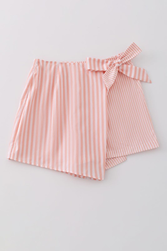Striped skort with bow