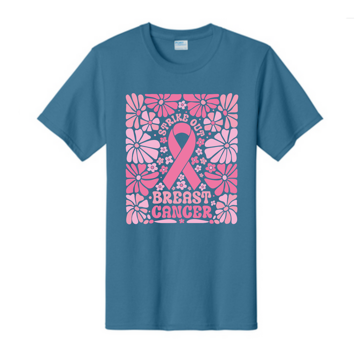 Strike out Breast Cancer Awareness Fundraiser Tshirt PC61 Port & Co™ Essential Tee PUBLIC