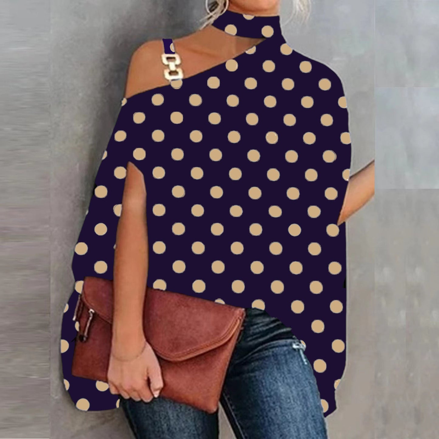 Women’s V-Neck Printed Off-Shoulder Vest Top