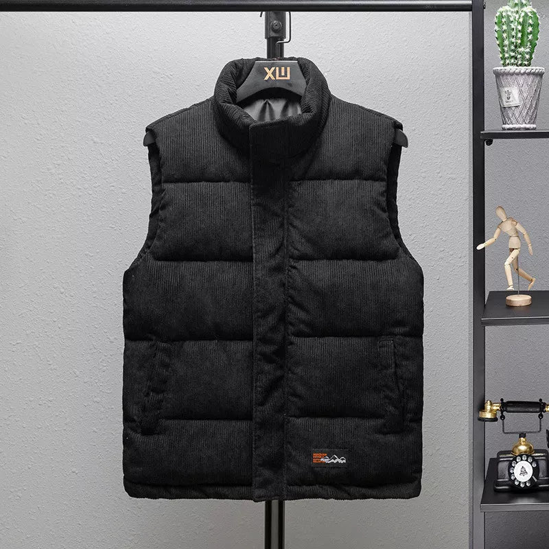 Men's Thick Corduroy Vest - Warm & Breathable Striped Jacket