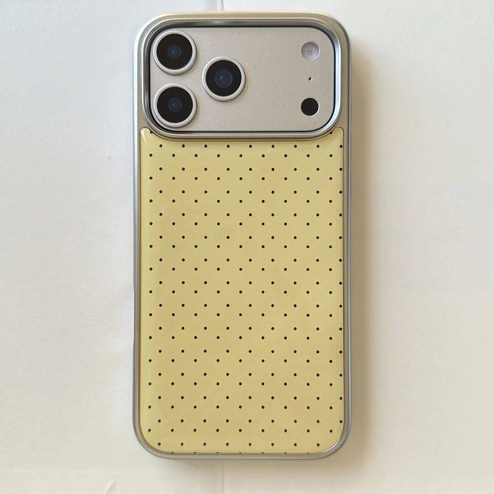 Polka Dot Pattern Silver Plated Phone Case