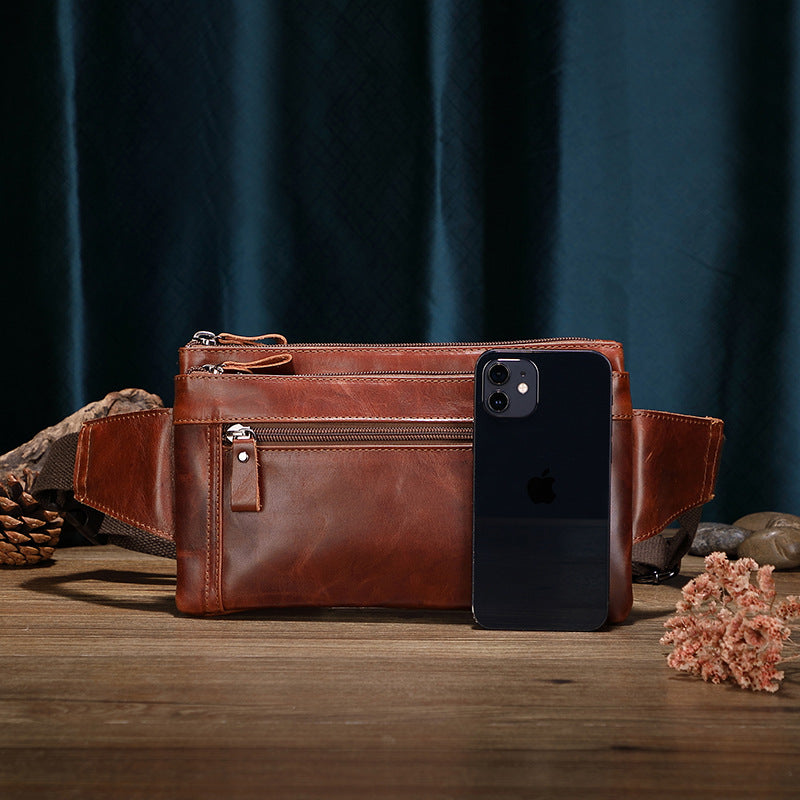 Men's Outdoor Cowhide Waist Bag