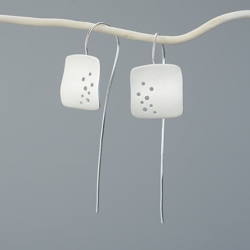 Imperfect Square Sterling Silver S925 Earrings