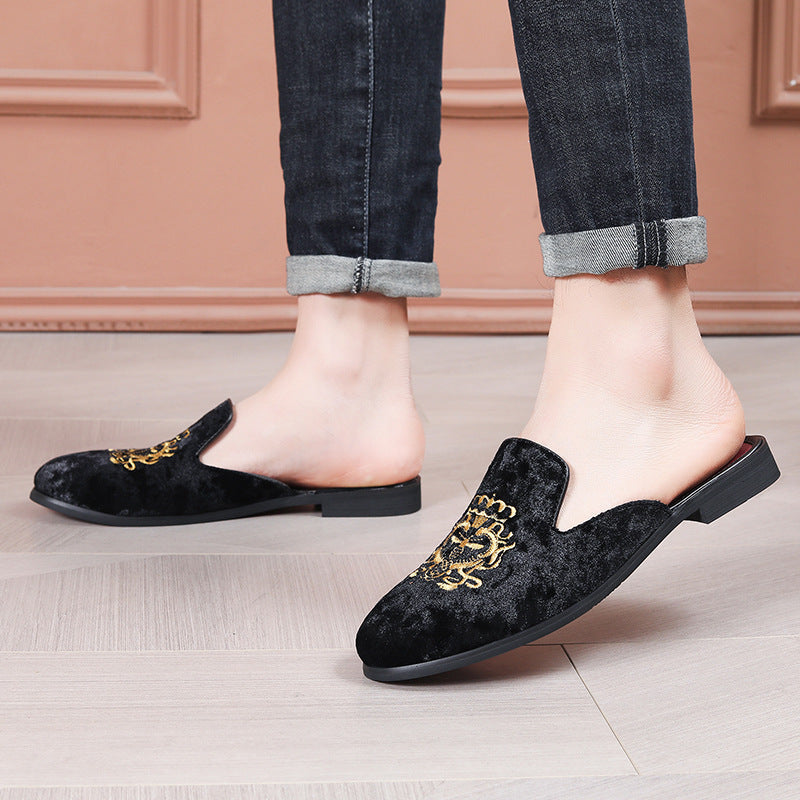 Men's Embroidered Slip-on Loafers