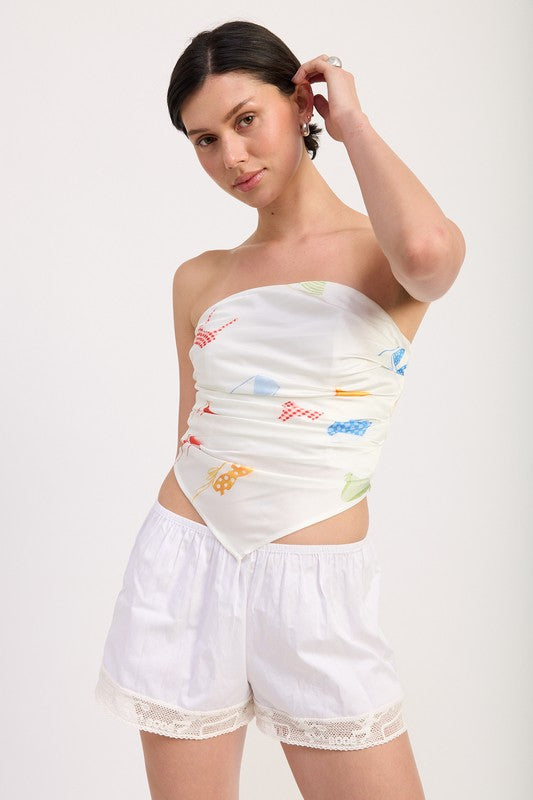 PRINTED TUBE SCARF TOP