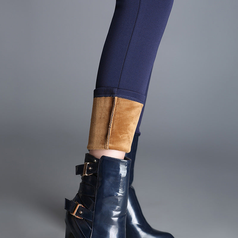 Leggings acolchados de terciopelo de talle alto para mujer