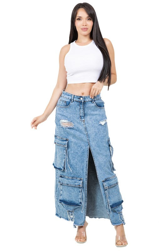 FALDA LARGA MAXI VAQUERA DE MODA PARA MUJER