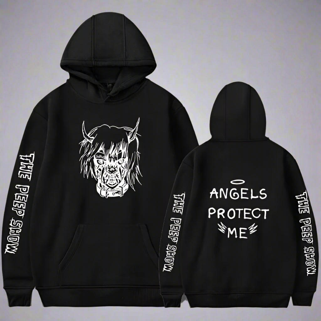 Sudadera con Capucha de Ángel y Demonio – Sudadera Unisex con Estampado Gráfico para Pareja