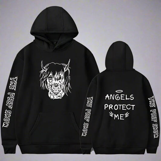 Sudadera con Capucha de Ángel y Demonio – Sudadera Unisex con Estampado Gráfico para Pareja
