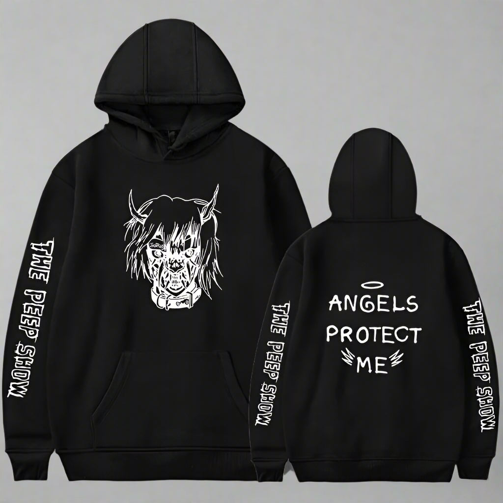 Sudadera con Capucha de Ángel y Demonio – Sudadera Unisex con Estampado Gráfico para Pareja
