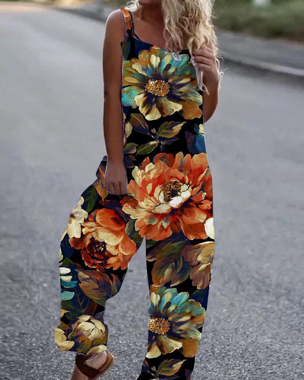Women’s Butterfly Print Overalls