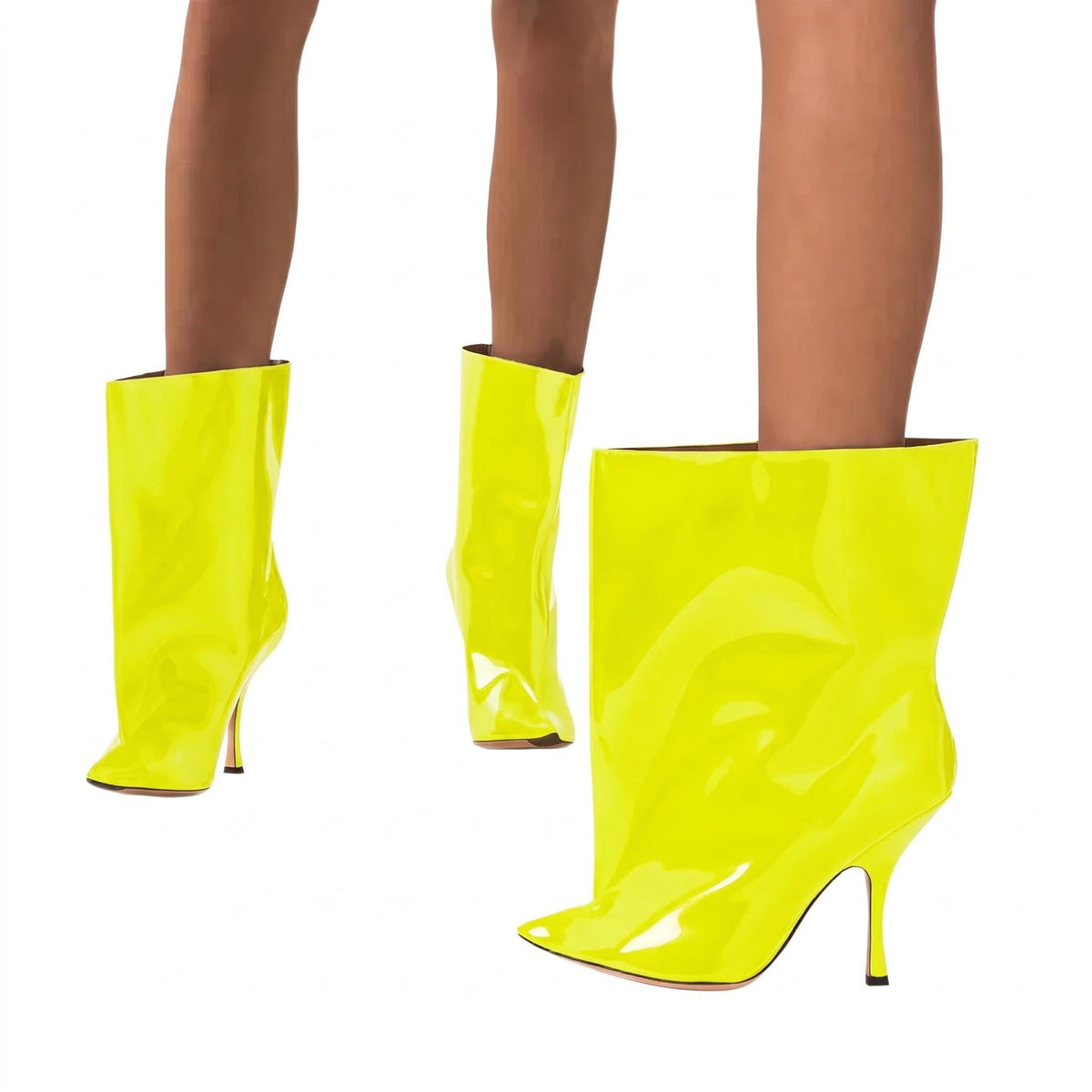 Pointed-toe High-heeled Sexy Flared Ankle Boots For Women