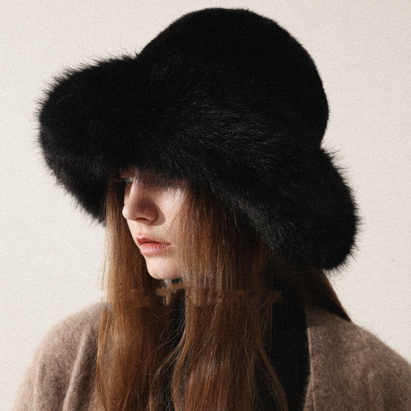 Sombrero de Pescador Peludo Extragrande para Mujer – Gorro de Invierno Estilo Mongol