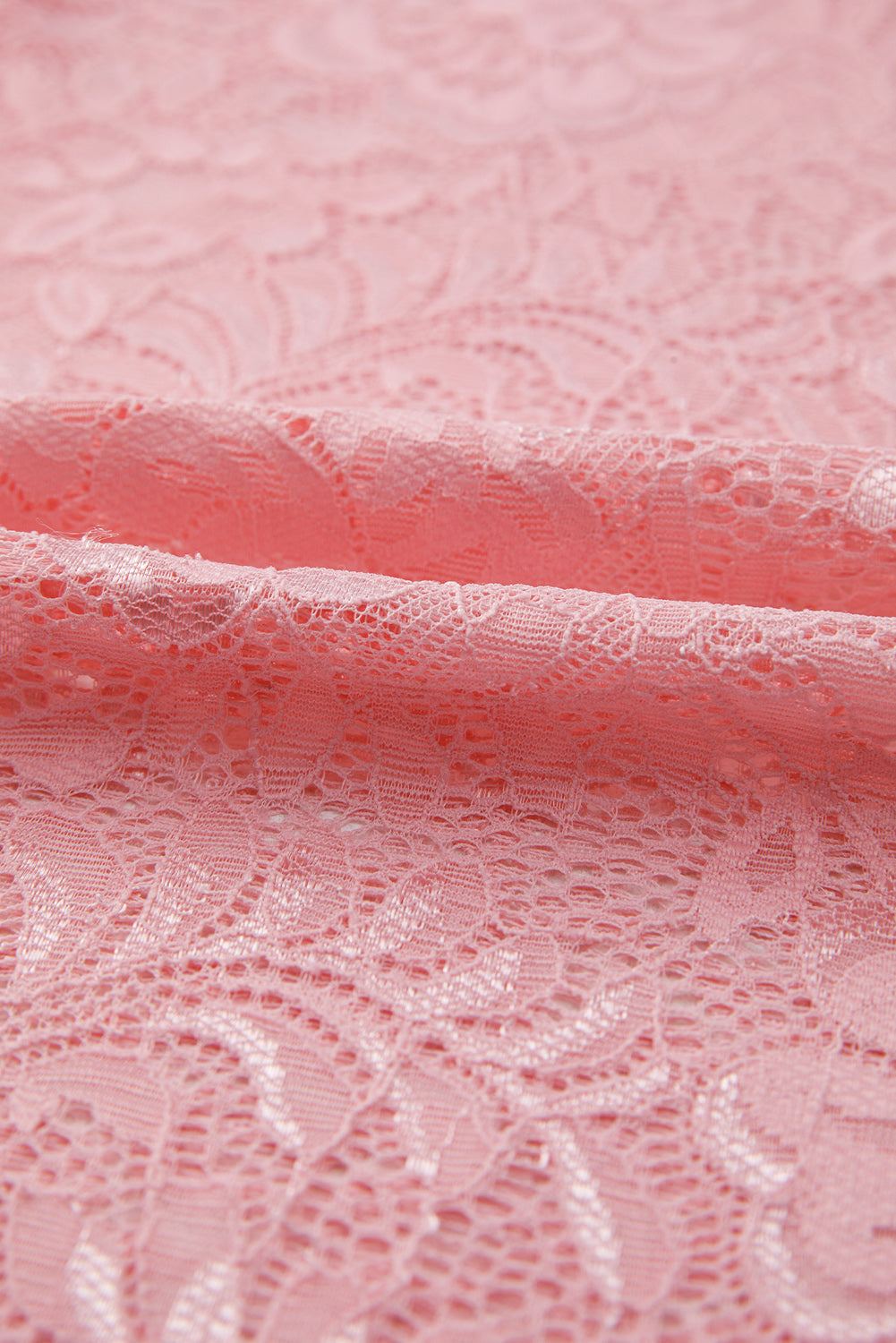 Top transparente de manga larga con encaje floral Blossom