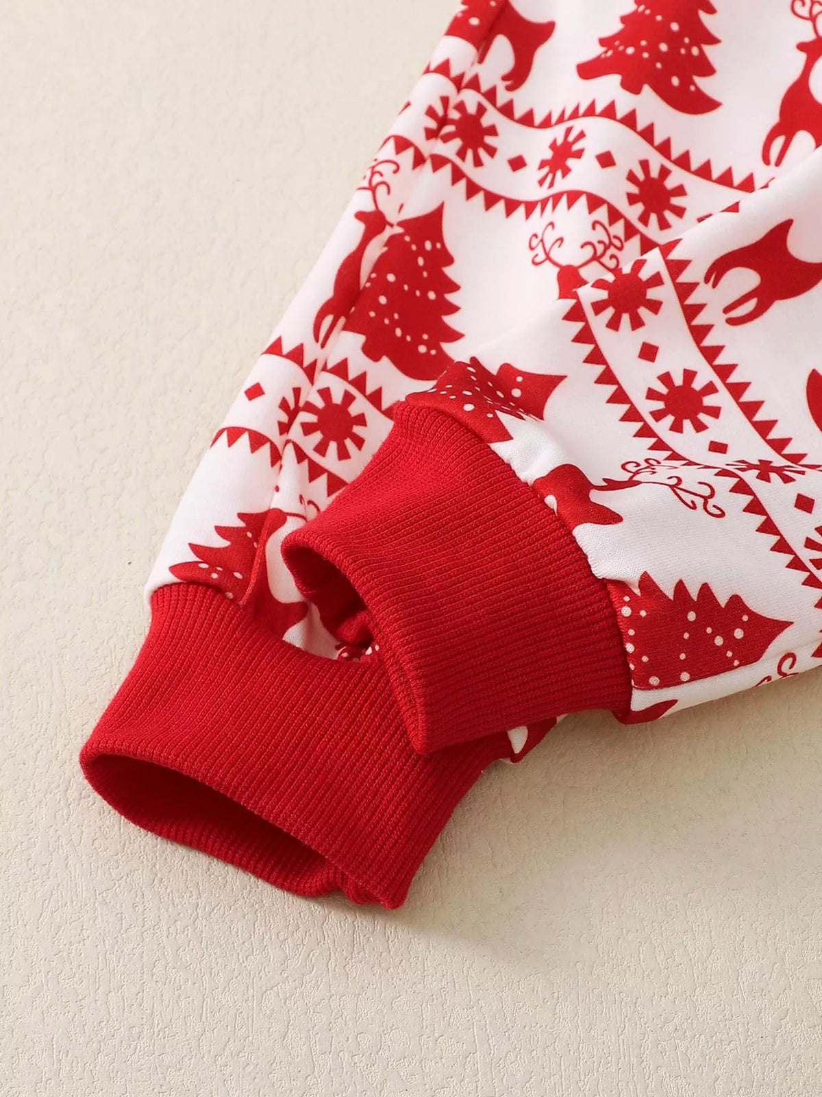 Children's Christmas Reindeer & Tree Print Top and Pants Set