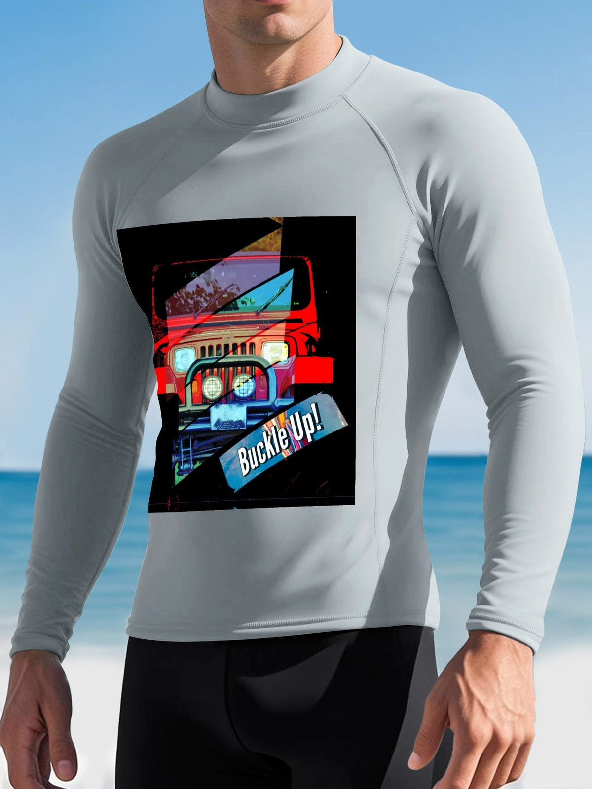 Men's Buckle Up! 4-wheel Drive Long-Sleeve Surfing Top