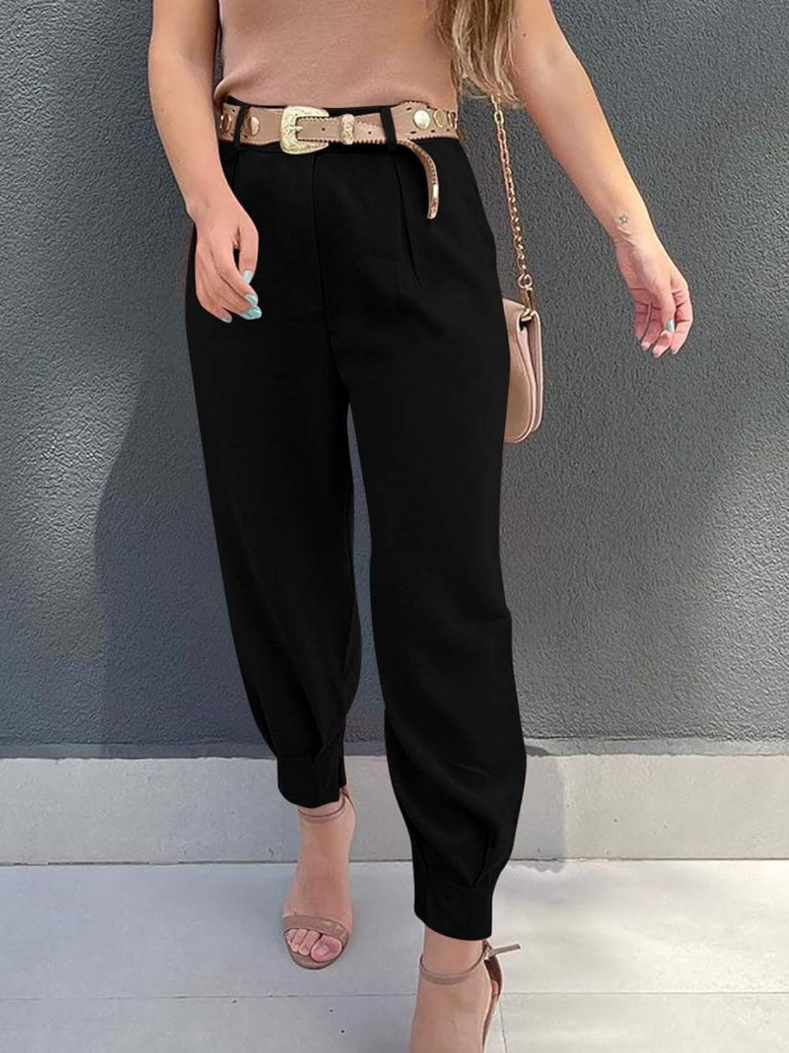 Pantalones cropped de talle alto