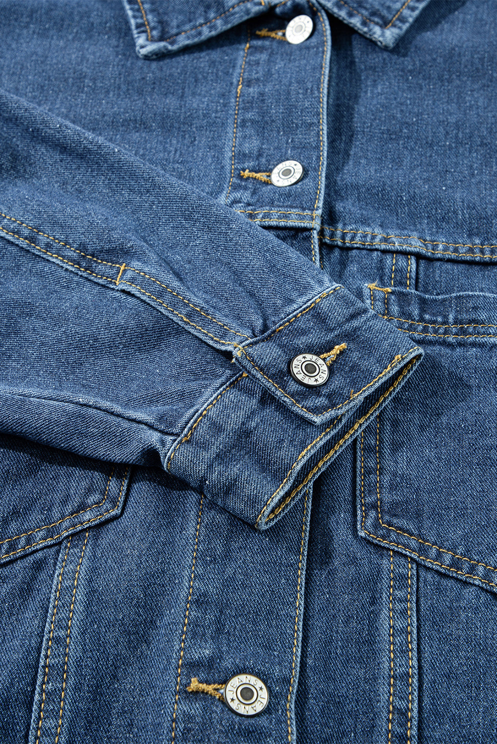 Chaqueta vaquera oversize con bolsillo, lavada a la piedra, a rayas azules