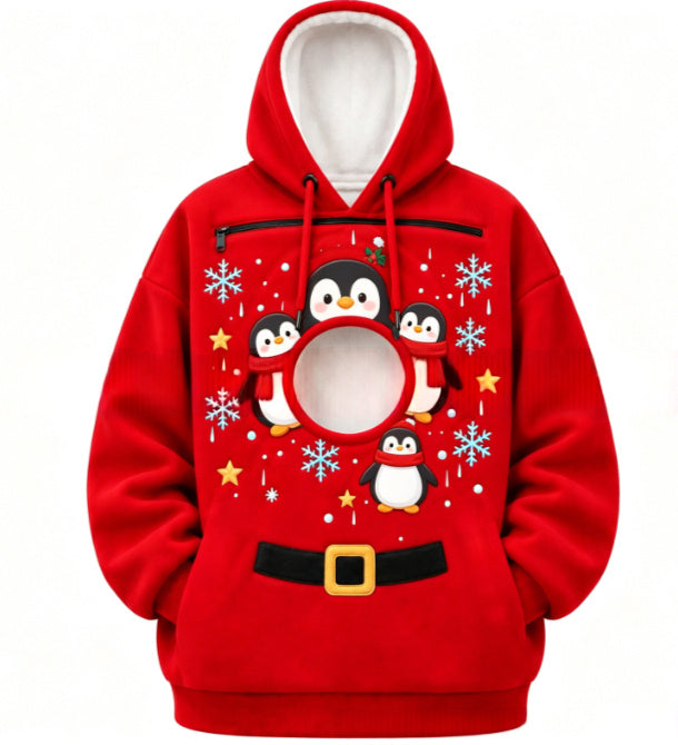 Unisex Christmas Pet Pocket Long Sleeve Sweatshirt