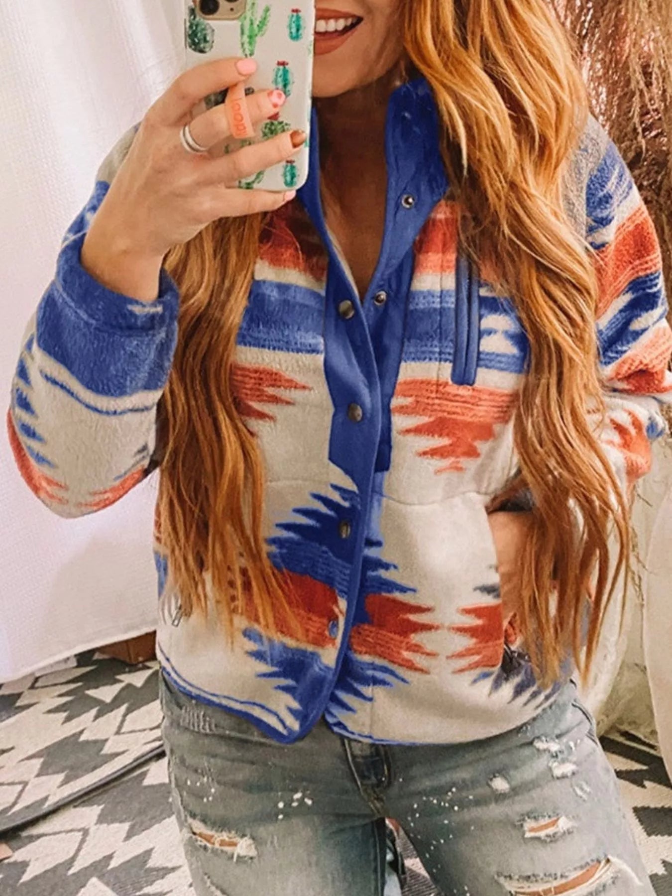 Chaqueta acolchada con diseño geométrico