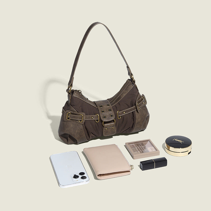 Women's Retro Distressed Underarm Bag Crossbody Bag