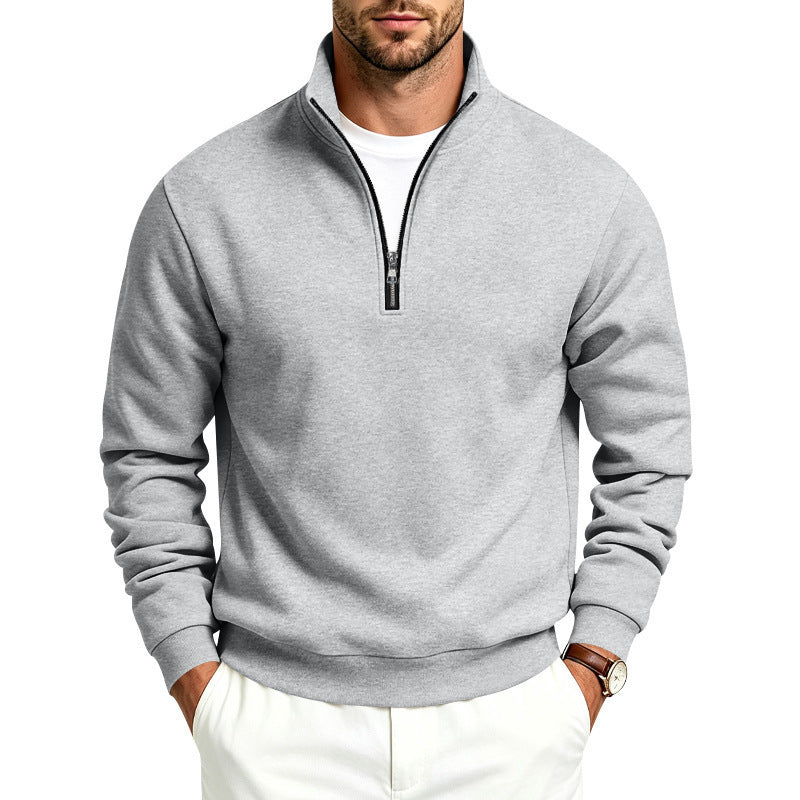Men's Sports And Leisure Stand Up Collar Zipper Sweatshirt