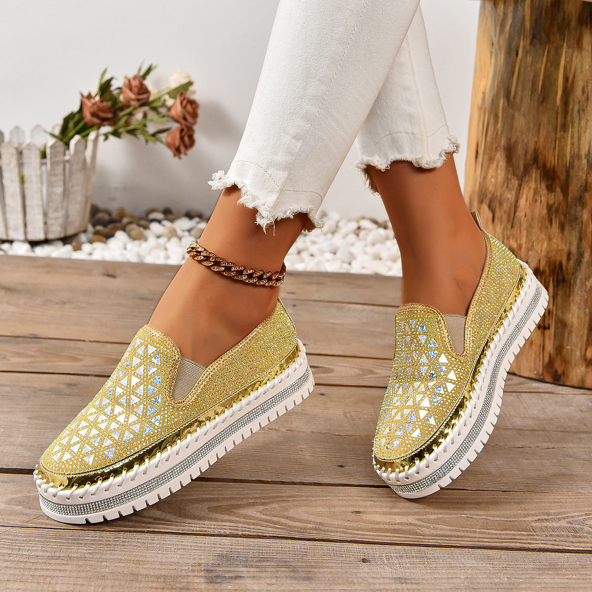 Zapatillas casual para mujer | Zapatos planos con pedales de suela gruesa para las cuatro estaciones