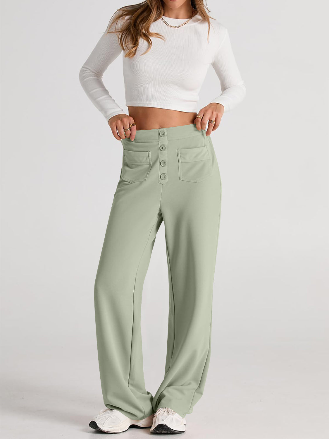 Pantalón ancho de talle alto