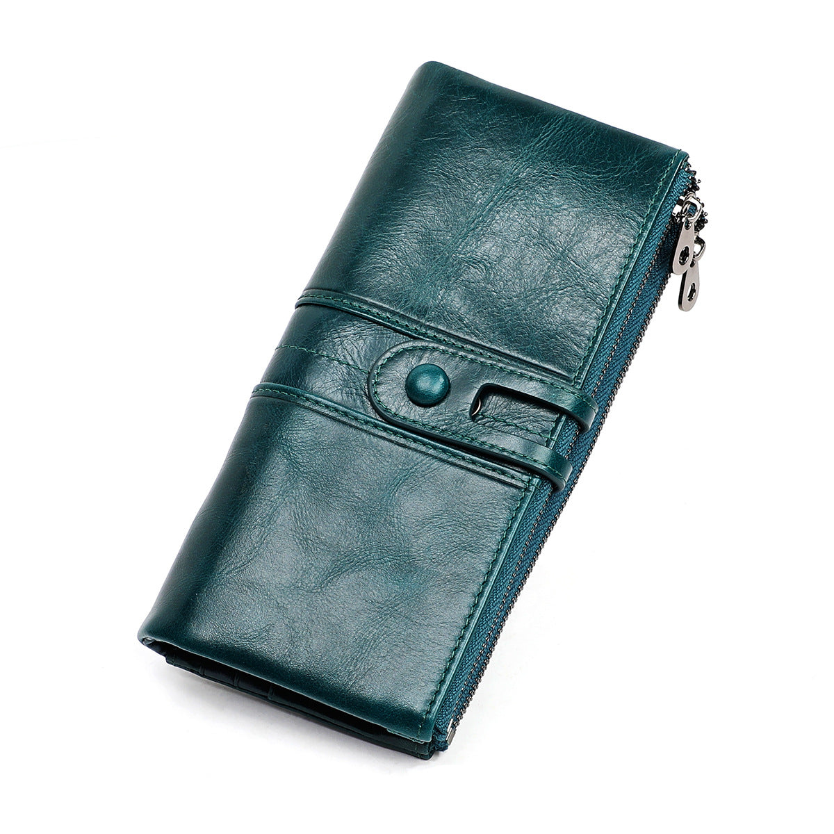 Unisex Top Layer Leather Tri-Fold Wallet