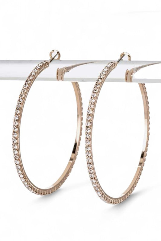 75MM Rhinestone Hoop Earrings