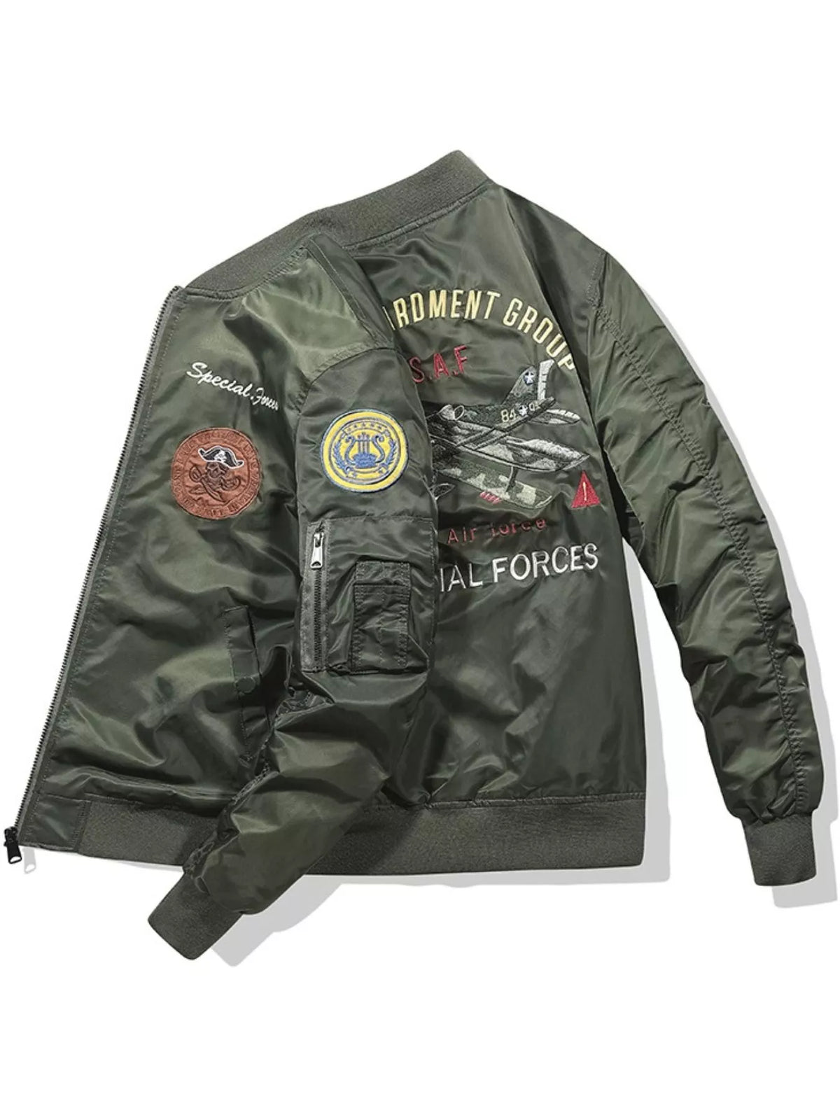 Men's Plus Size Zip Up Bomber Jacket