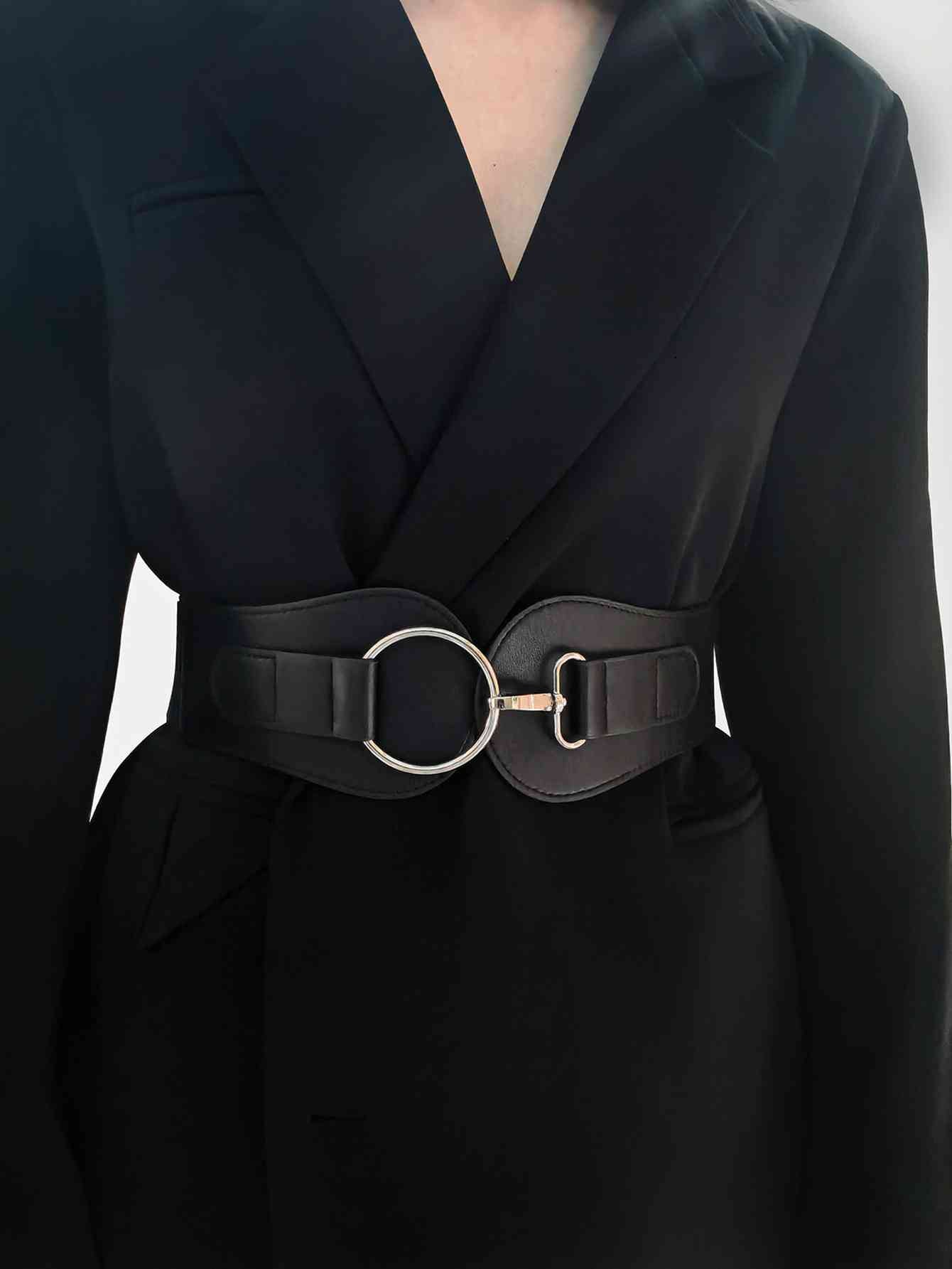 Elegant Fashion PU Elastic Wide Belt – Adjustable Comfort Fit See size chart under “more details”