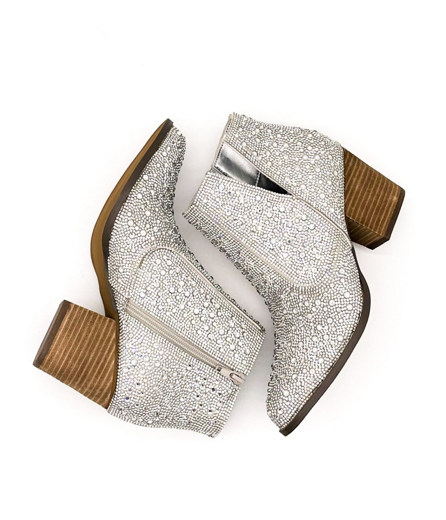 Botín Shine Star Rhinestone en plateado