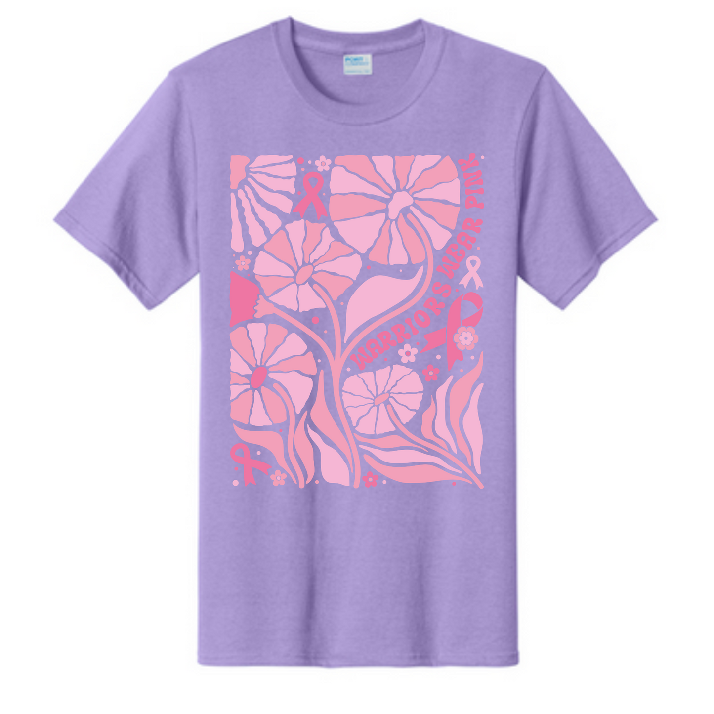 Warriors Wear Pink Breast Cancer Awareness Fundraiser Tshirt PC61 Port & Co™ Essential Tee PUBLIC