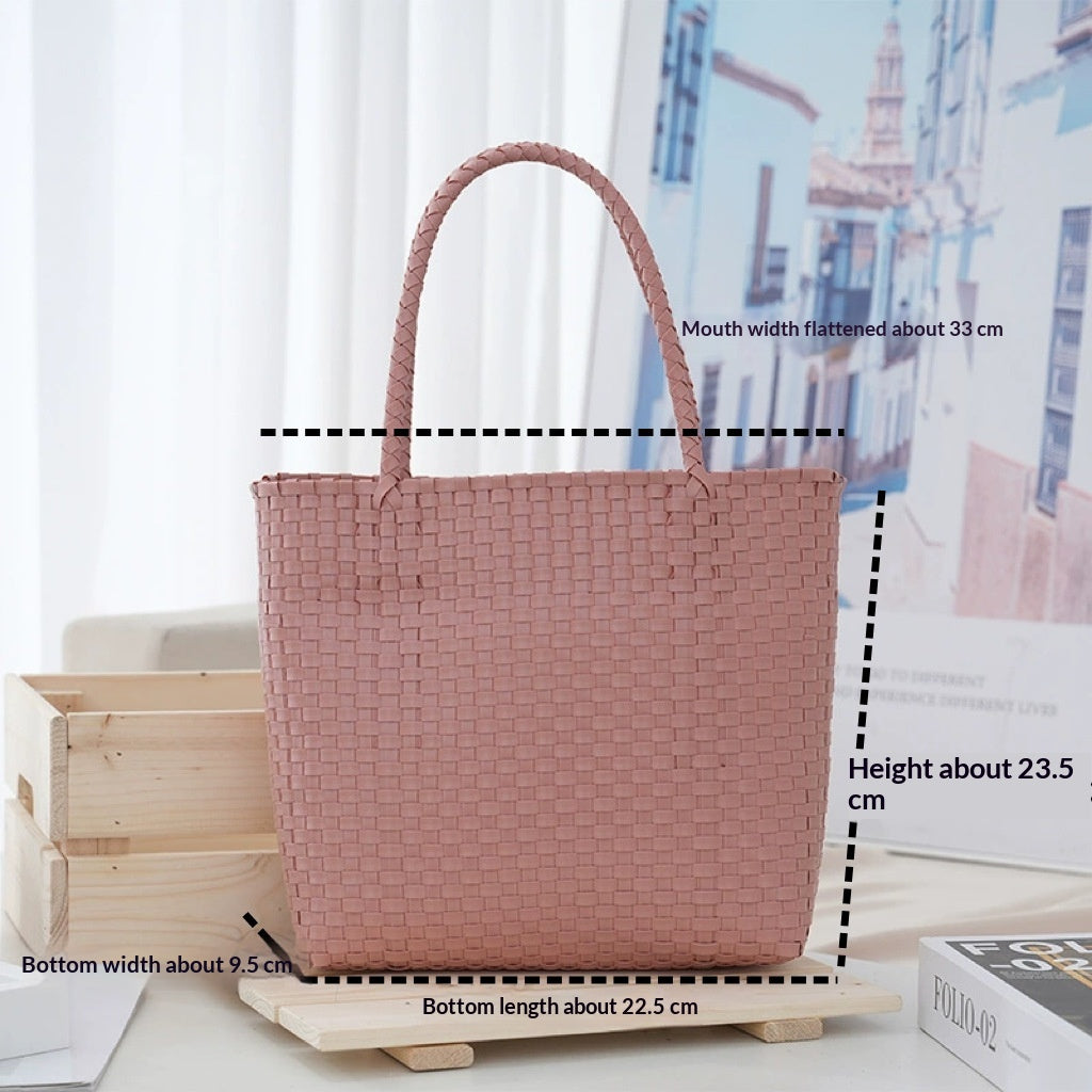 Women's Large-Capacity Woven PVC Beach Bag