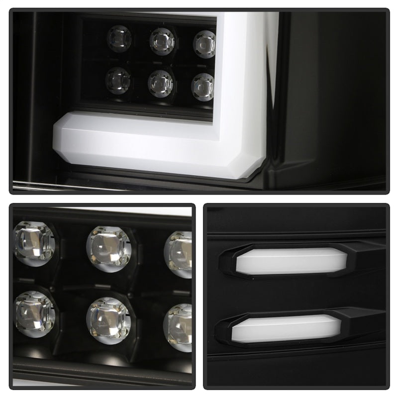 Spyder Chevy 1500 14-16 Barra de Luz Luces Traseras LED Todo Negro ALT-YD-CS14-LBLED-BKV2