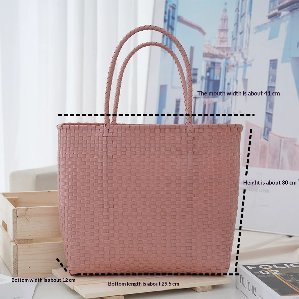 Women's Large-Capacity Woven PVC Beach Bag