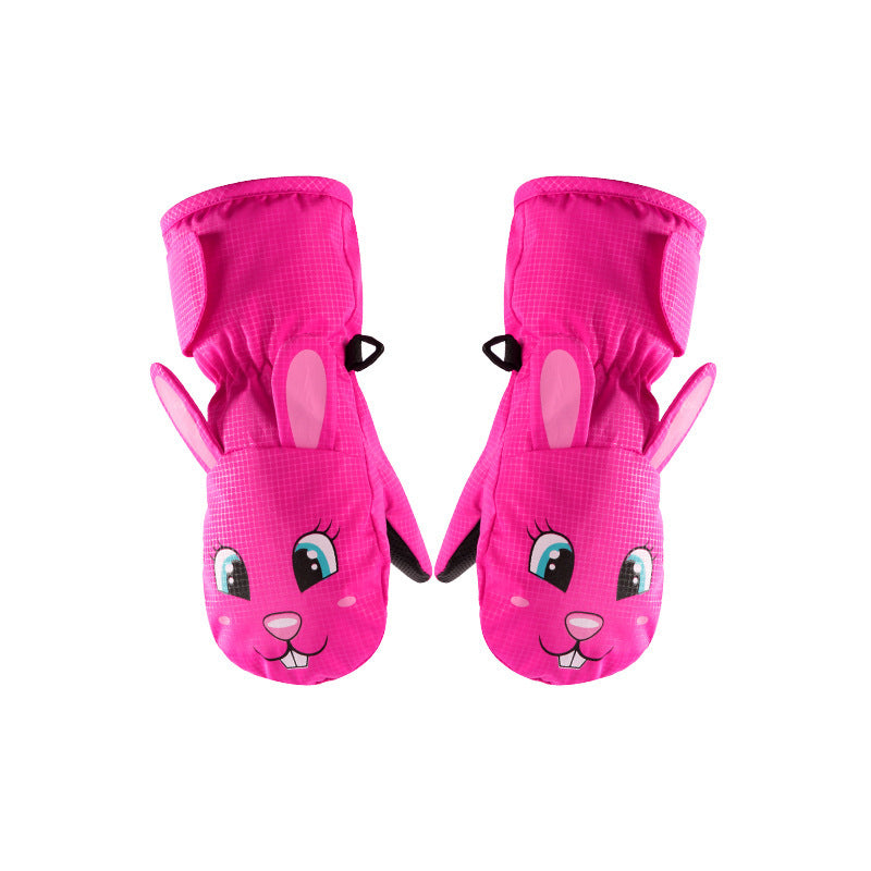 New Children's Ski Gloves Fleece-lined Girls' Cartoon Cute Baby Boy Mittens