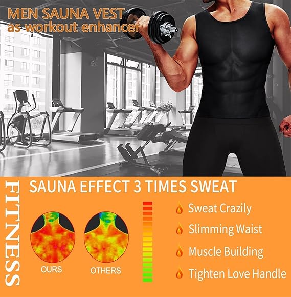 Sauna Sweat Vest Workout Tank Top Waist Trainer For Men Compression Workout Enhancing Vest