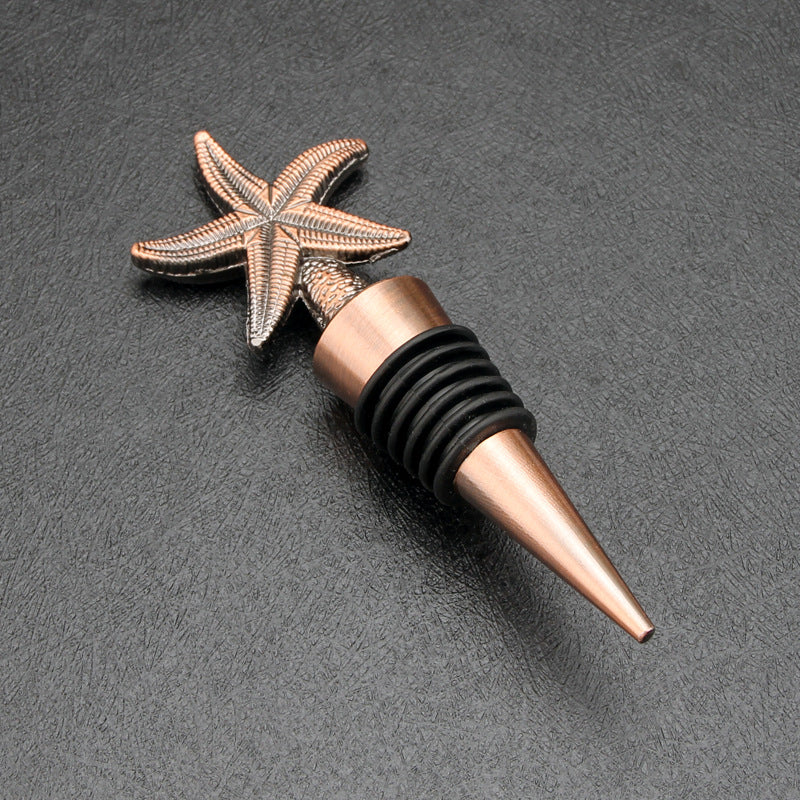 Starfish Heart-Shaped Snowflake Freshness-Sealing Alloy Bottle Stopper