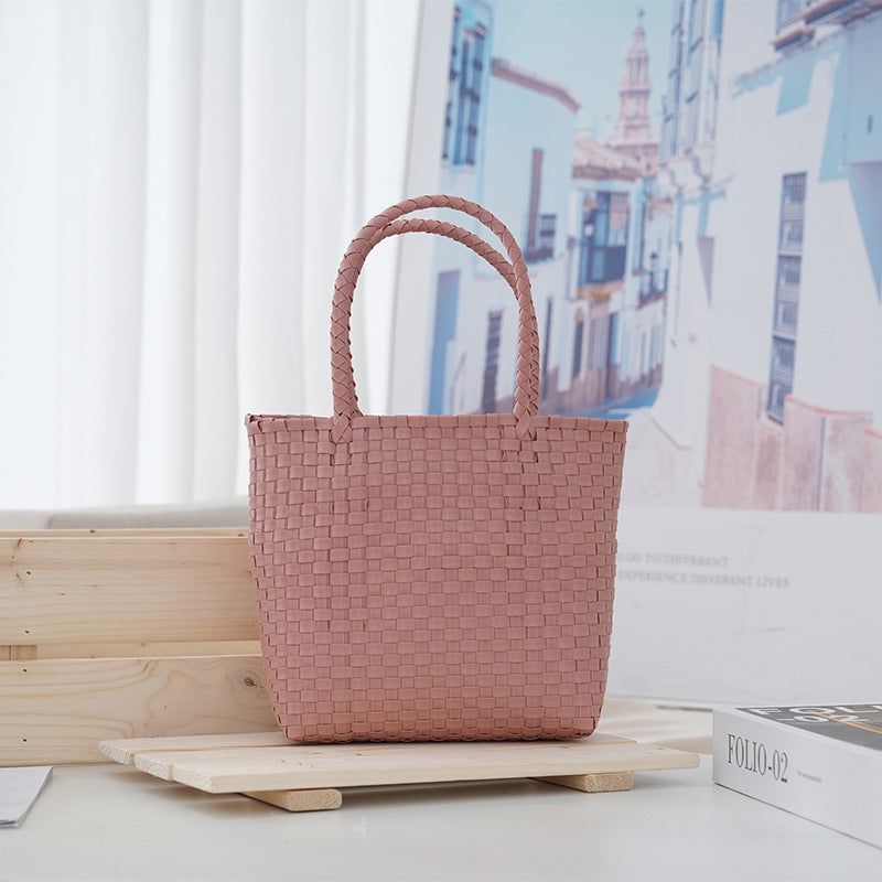 Women's Large-Capacity Woven PVC Beach Bag