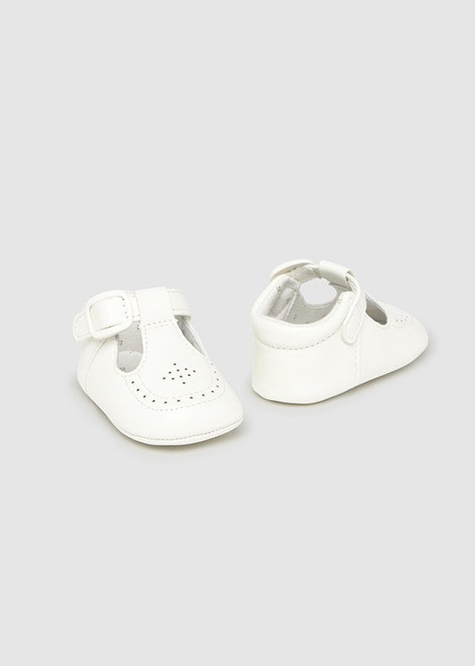 White T-Strap Infant Soft Shoes