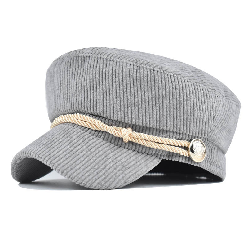 Gorra newsboy de pana