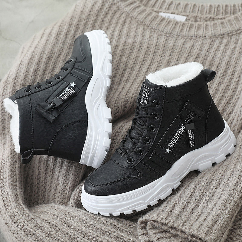 Women's Fleece Lace-up Boots