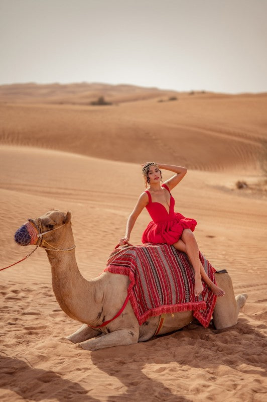 Red in the Desert Bubble Dress See size chart under “more details”