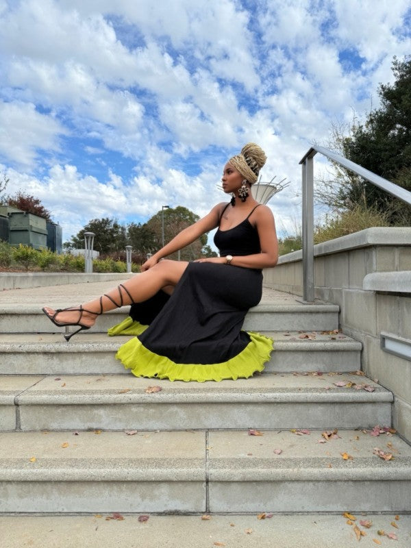The Oasis Color Block Dress See size chart under “more details”
