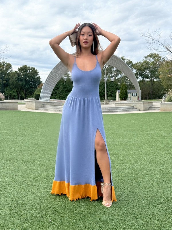 The Oasis Color Block Dress See size chart under “more details”