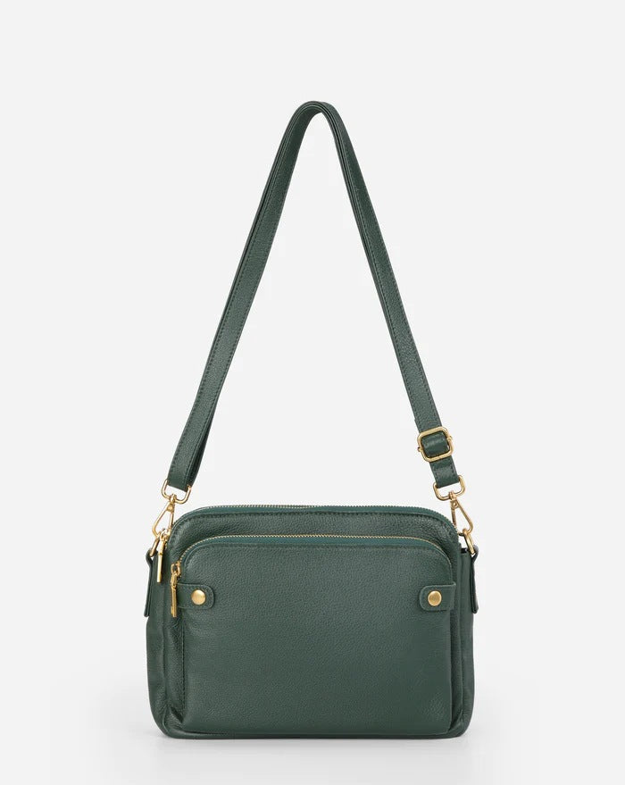 Vintage Three Layer Leather Messenger Bag Travel Bag