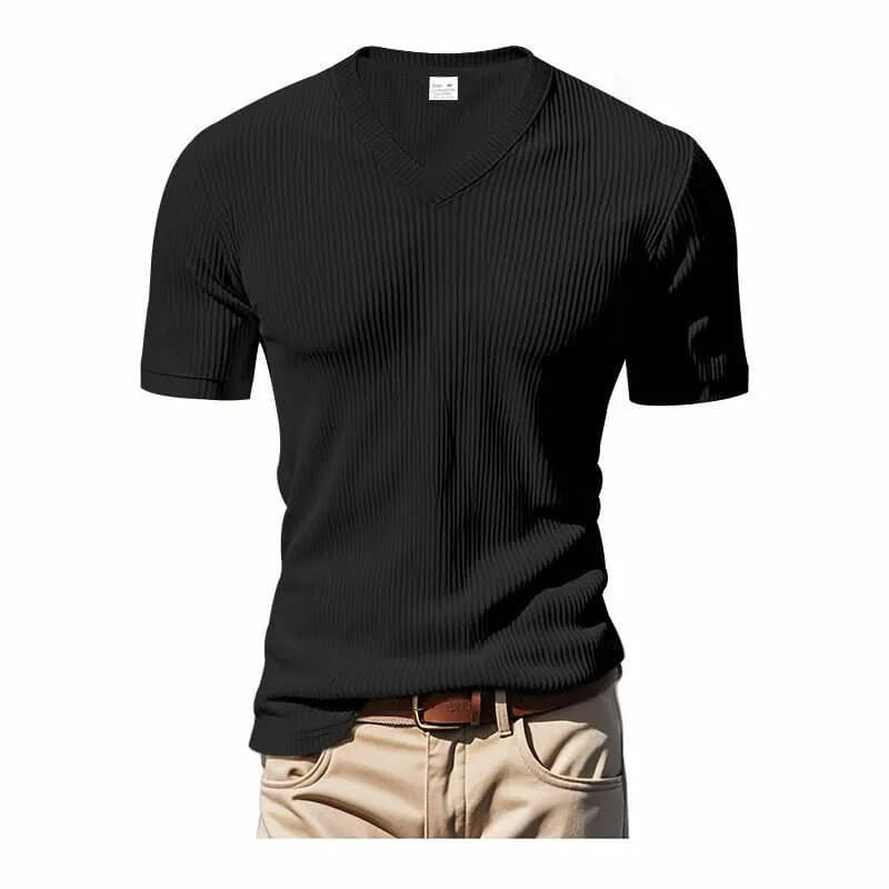 Men's V-Neck Short Sleeve Shirt – Loose Casual Everyday Tee